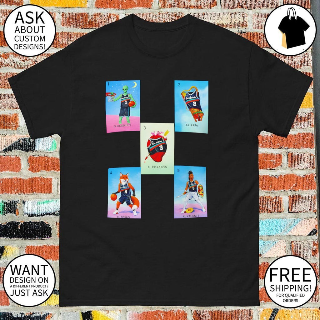 Wemby Alien Victor Wembanyama San Antonio Spurs Basketball Heart Basketball card shirt