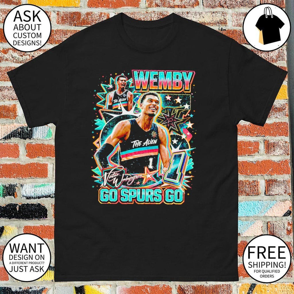 Wemby The Alien 90s Vintage Bootleg Go Spurs Go shirt