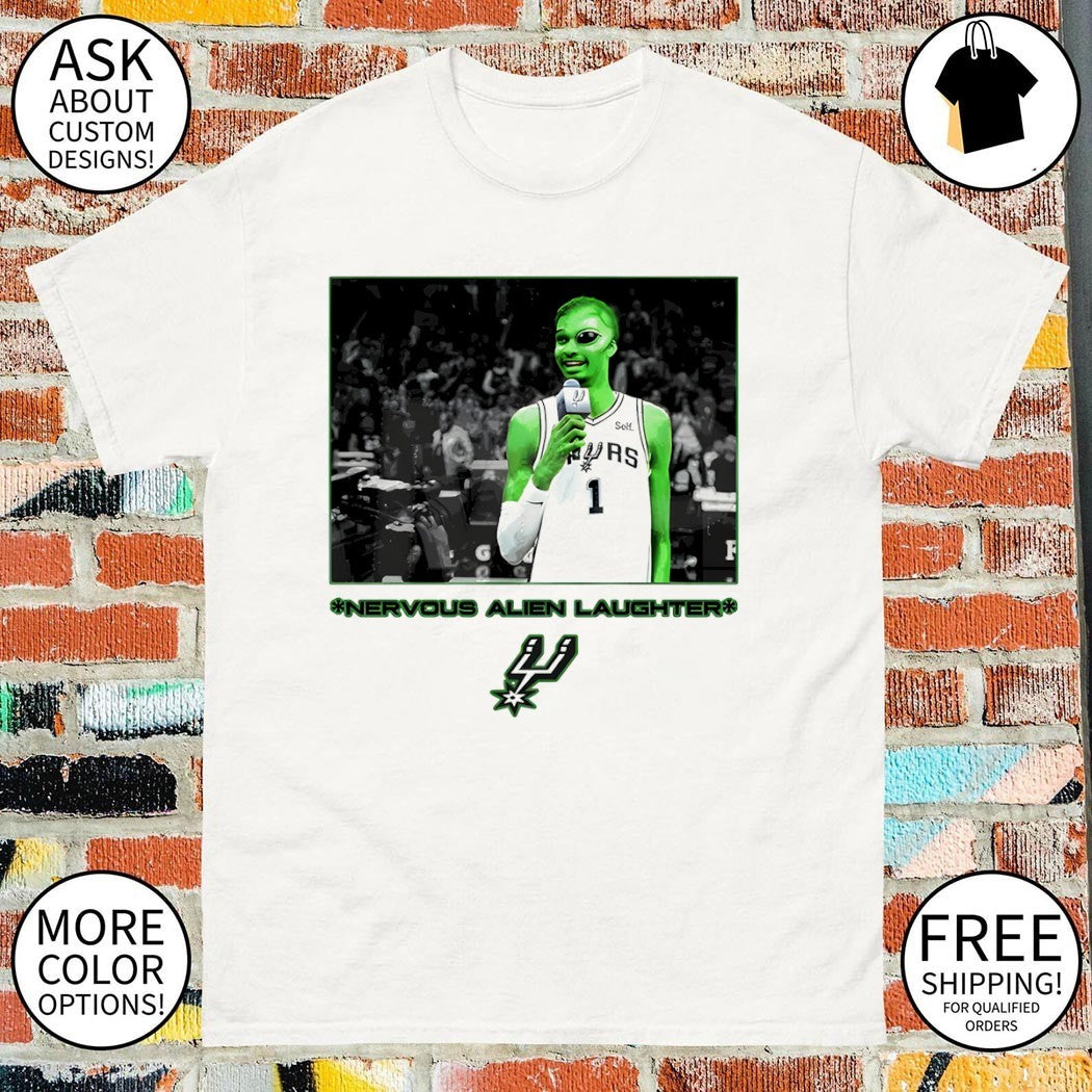 Wemby Wembanyama Alien nvervous alien laughter shirt