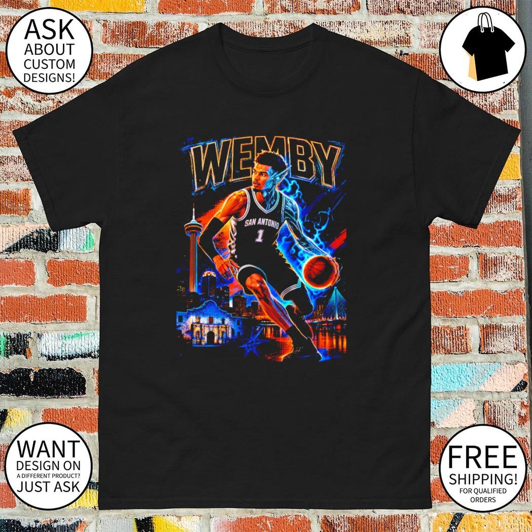 Wemby half Alien San Antonio Spurs basketball shirt