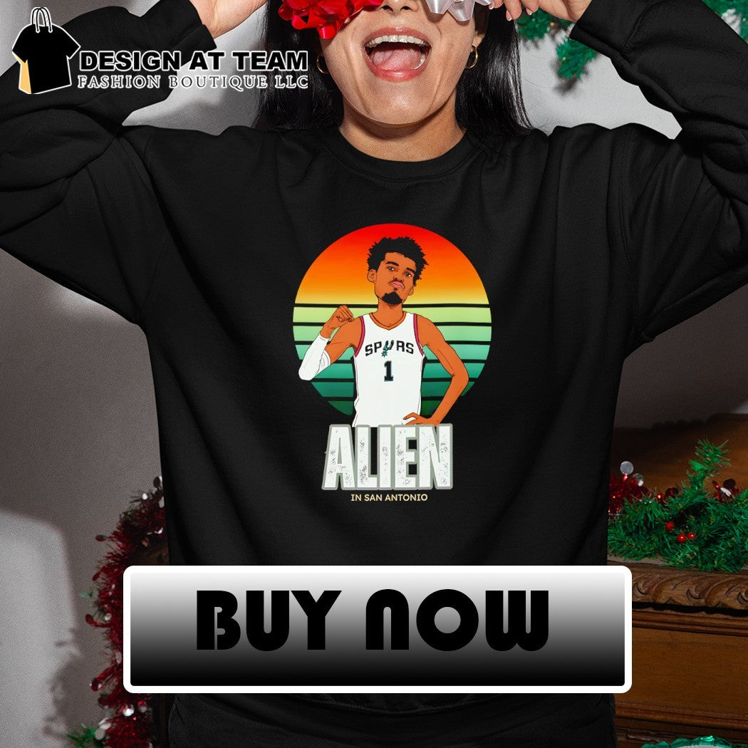 Wemby the Alien Spurs Retro Sunset in San Antonio shirt