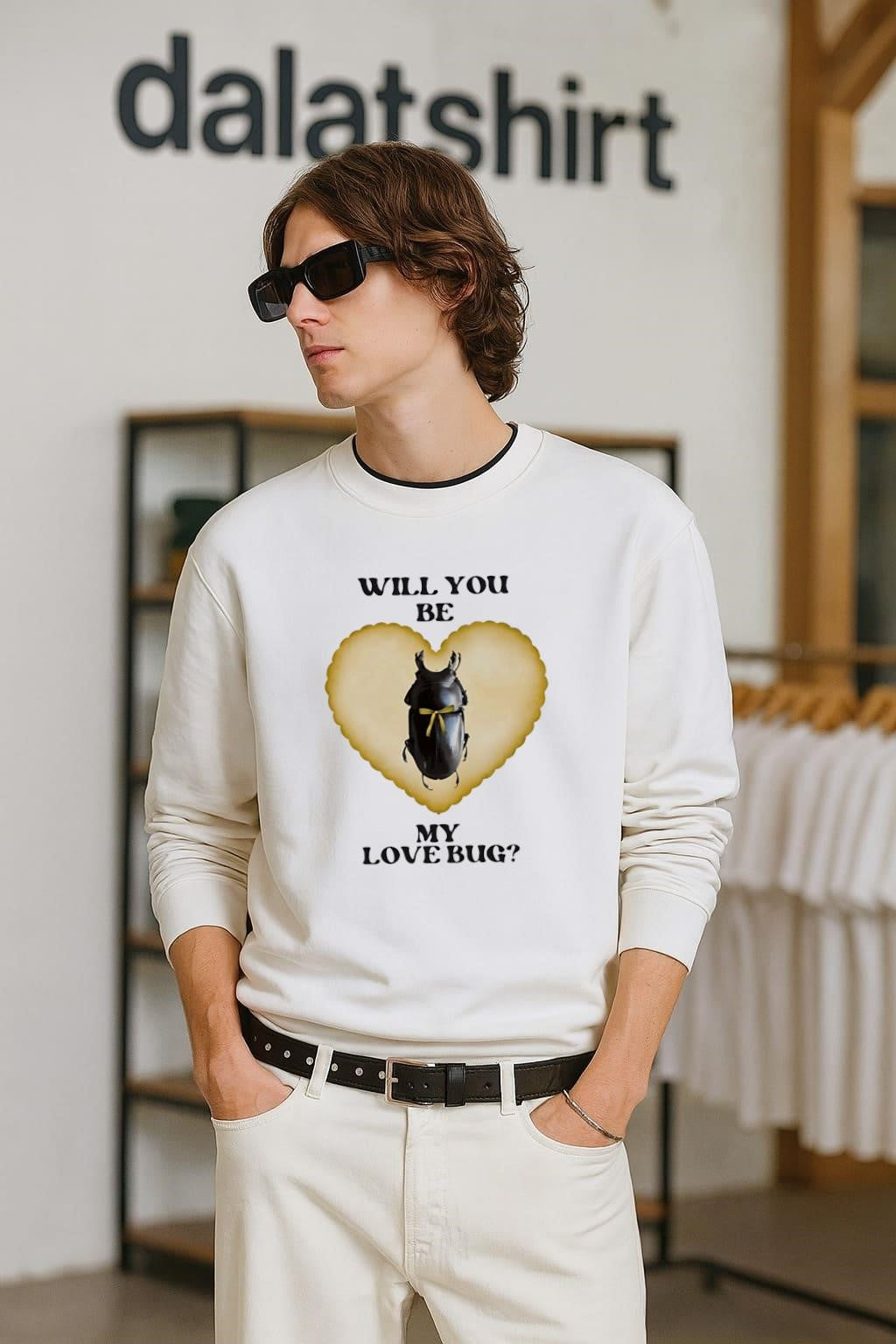 Will You Be My Love Bug Beetle Heart Graphic shirt