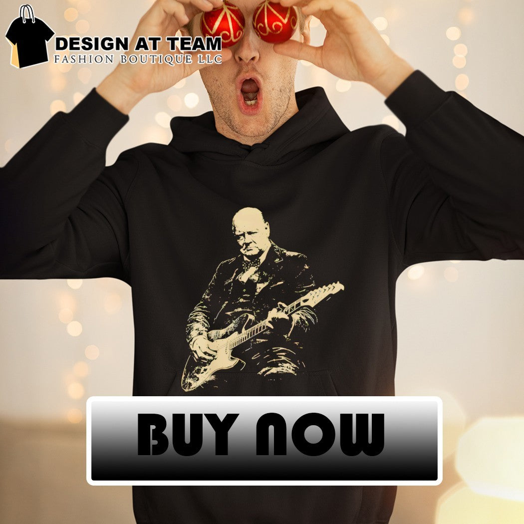 Winston Churchill playing electric guitar vintage shirt