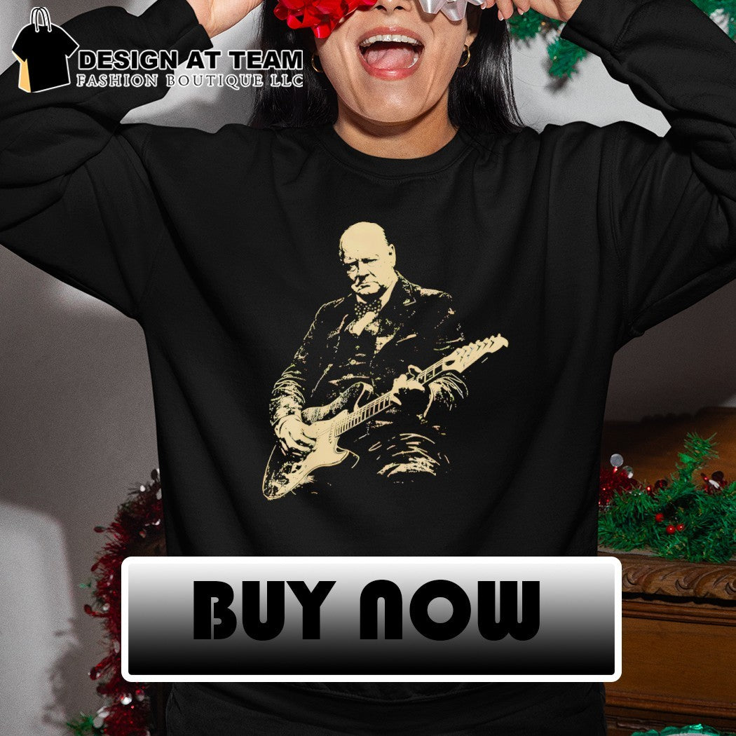 Winston Churchill playing electric guitar vintage shirt