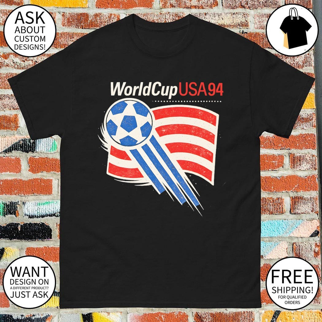 World Cup USA 94 Soccer American flag shirt