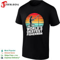 Worlds okayest fisherman sunset fishing shirt