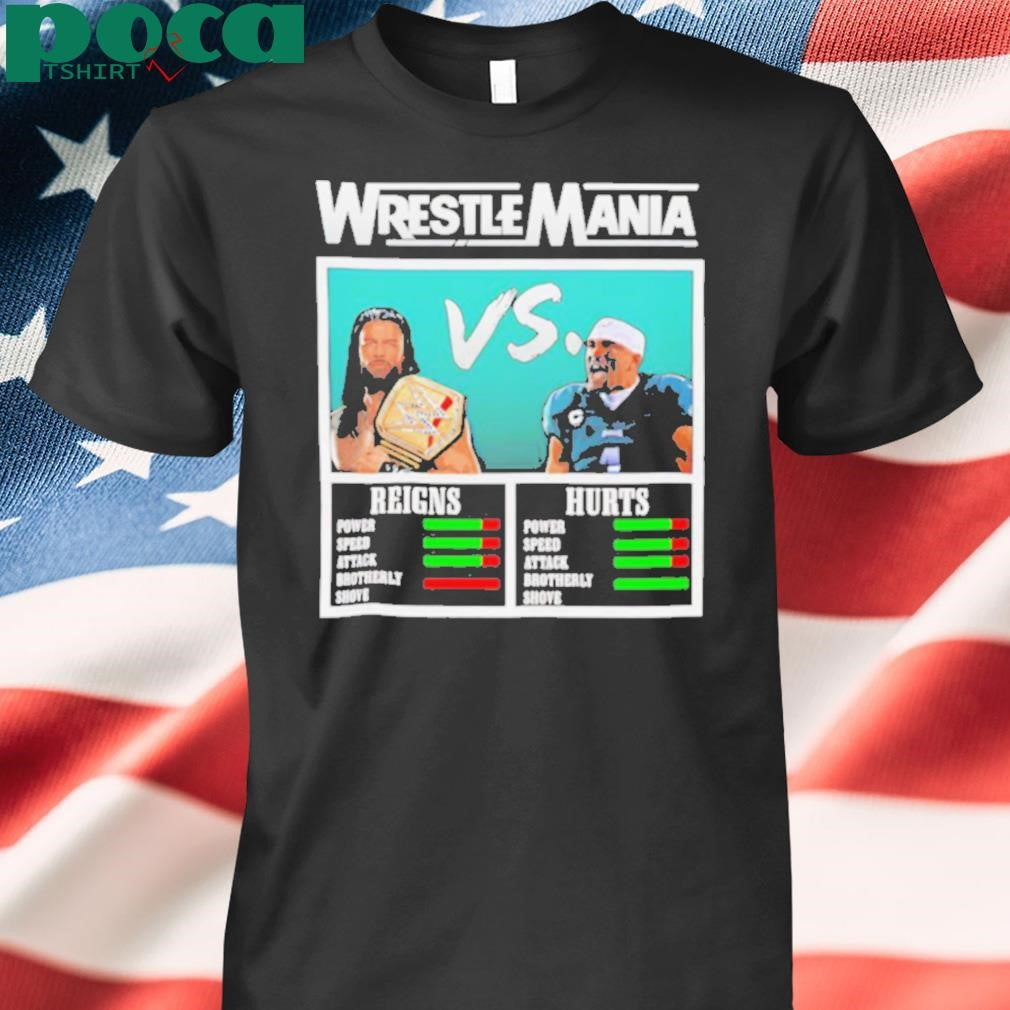 Wrestlemania Roman Reigns vs Jalen Hurts shirt