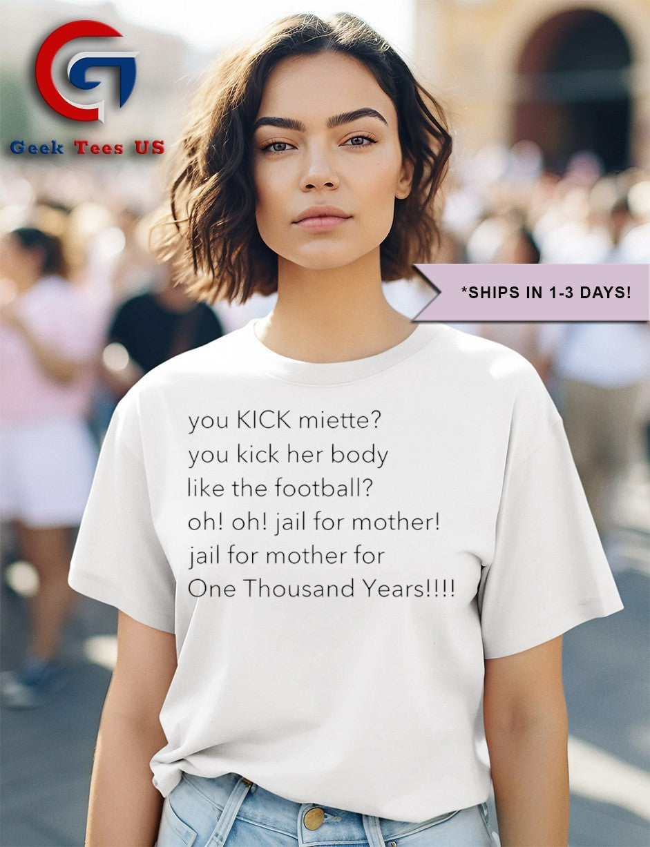 You Kick miette you kick her body like the football shirt