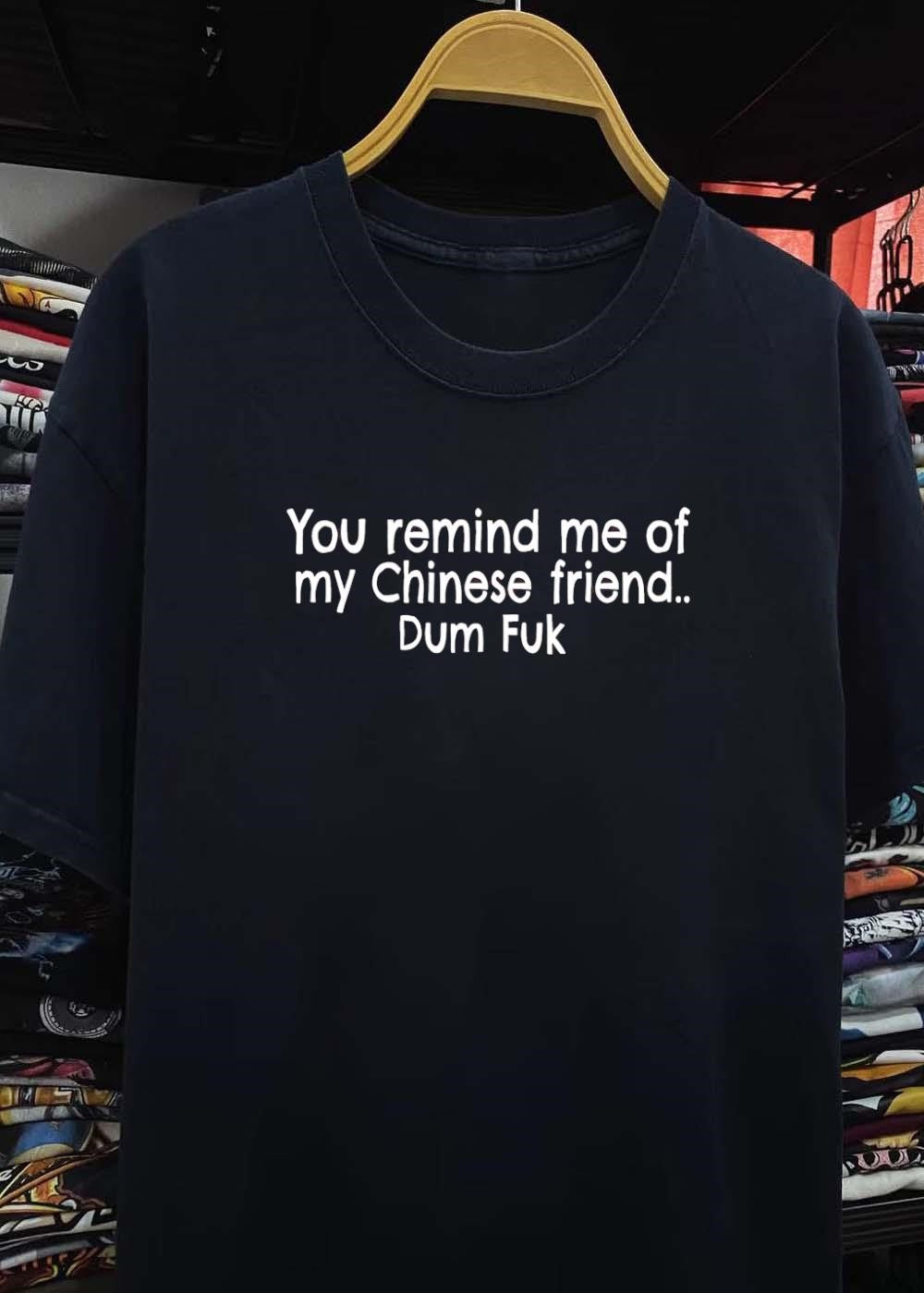 You Remind Me of My Chinese Friend Dum Fuk T-Shirt