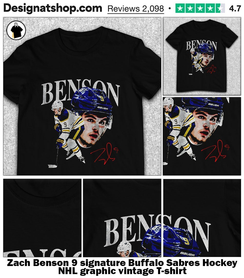 Zach Benson 9 signature Buffalo Sabres Hockey NHL graphic vintage shirt