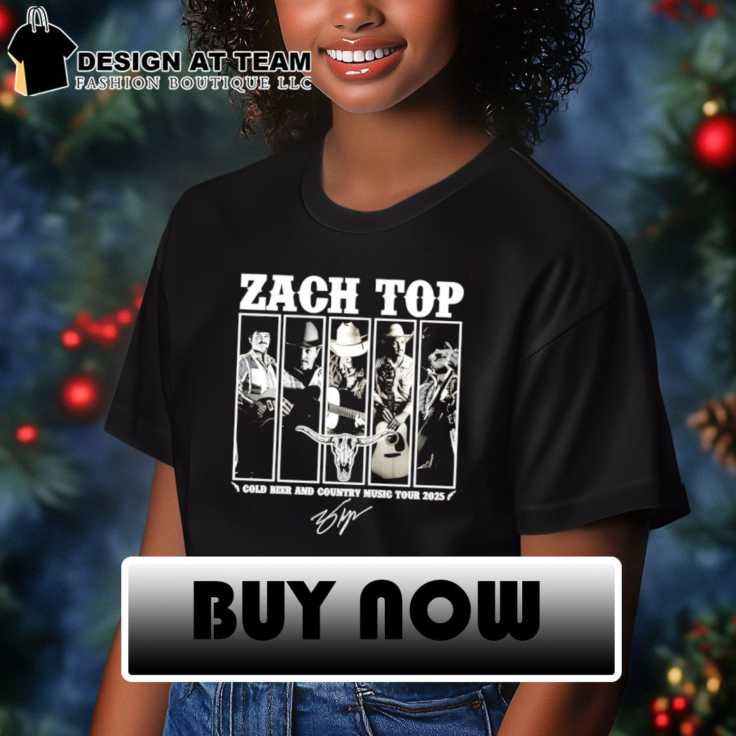 Zach Top cold beer and country music tour 2025 signature shirt