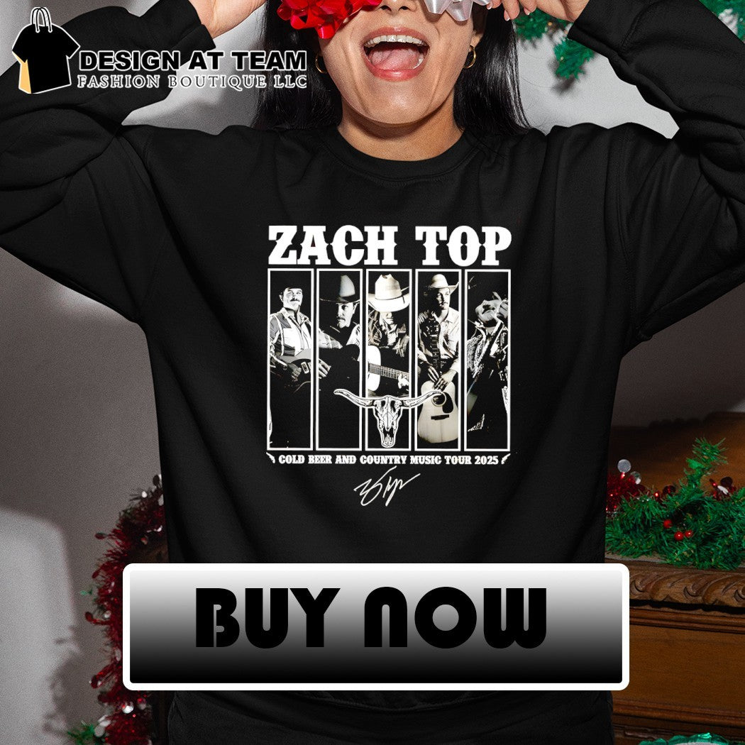 Zach Top cold beer and country music tour 2025 signature shirt