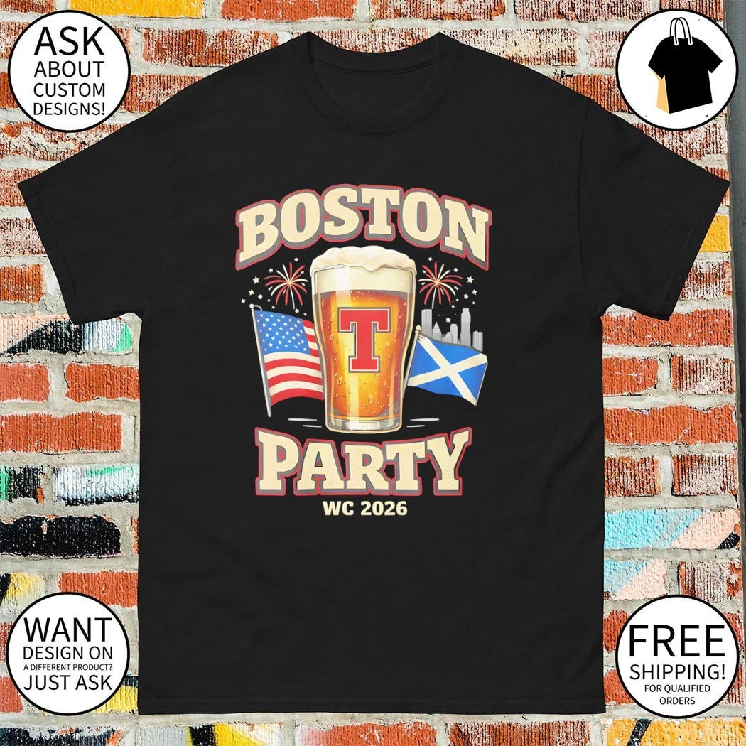 Boston Party World Cup 2026 Beer USA Scotland flag shirt