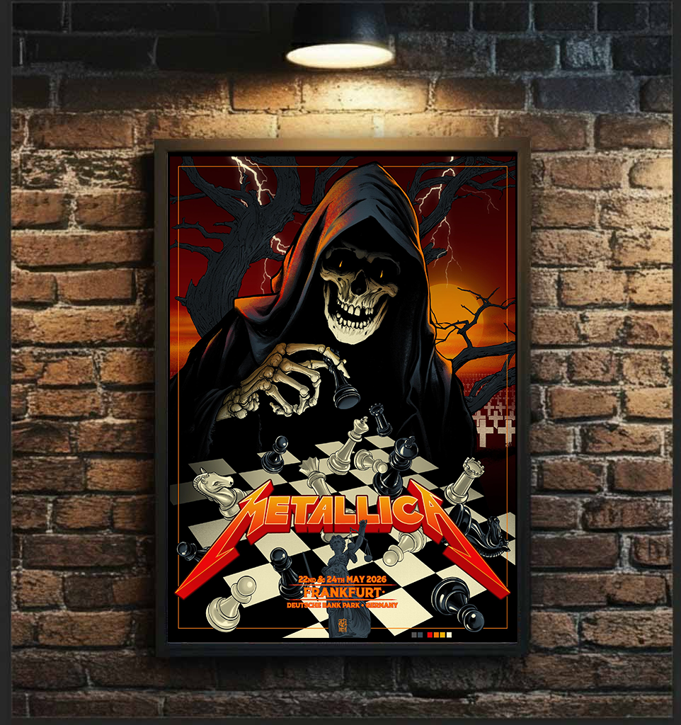 Metallica Frankfurt Poster 2026 Grim Reaper Chess Game Art Print