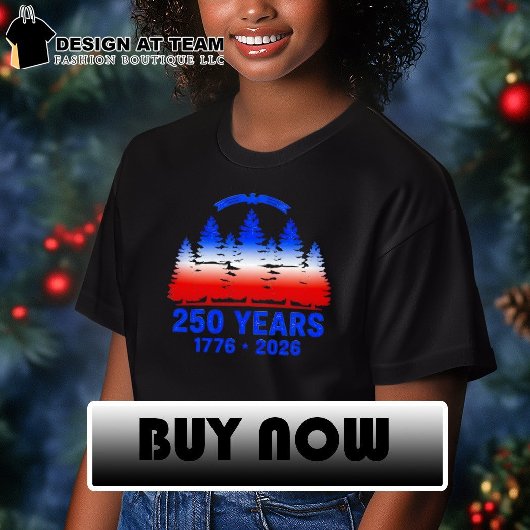 United States Patriot Evergreen Tree 250 Years 1776 2026 Anniversary 4th of July shirt