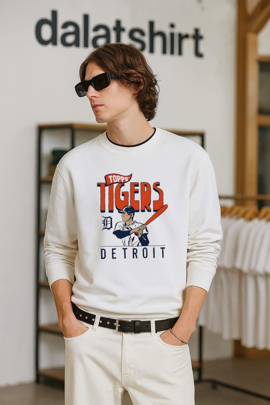 Topps Tigers Detroit Batter Old English D Graphic shirt