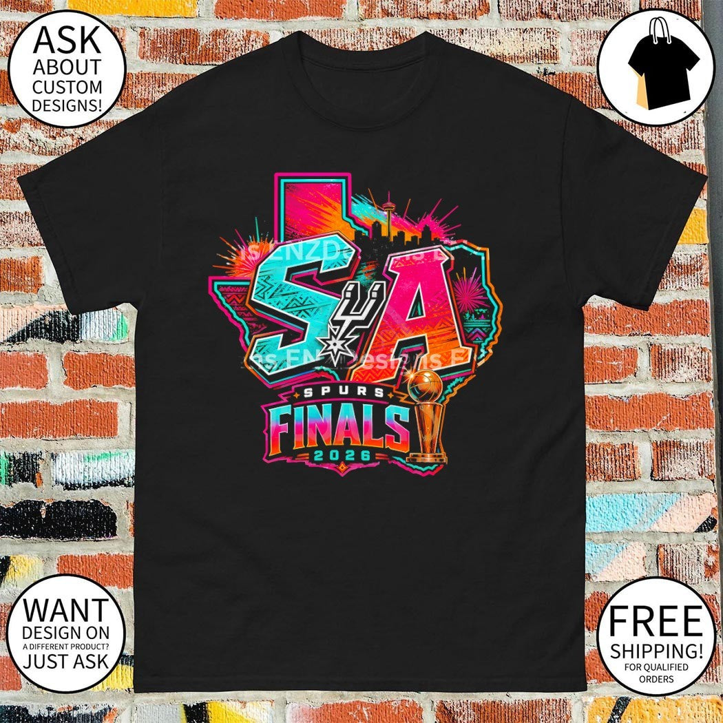 San Antonio Spurs basketball team SA Finals 2026 Texas city skyline trophy shirt