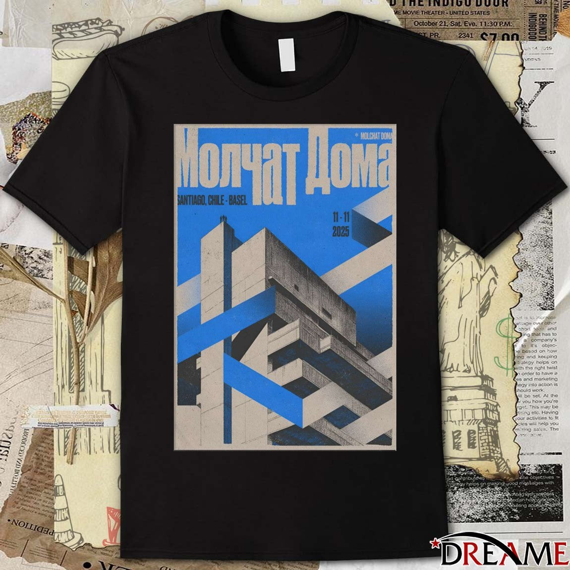 Poster Molchat Doma November 11 2025 Basel Venue in Santiago Chile t-shirt
