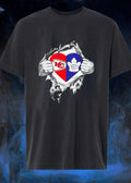 Torn Skin Effect Heart KC and Toronto Maple Leafs Fan Shirt