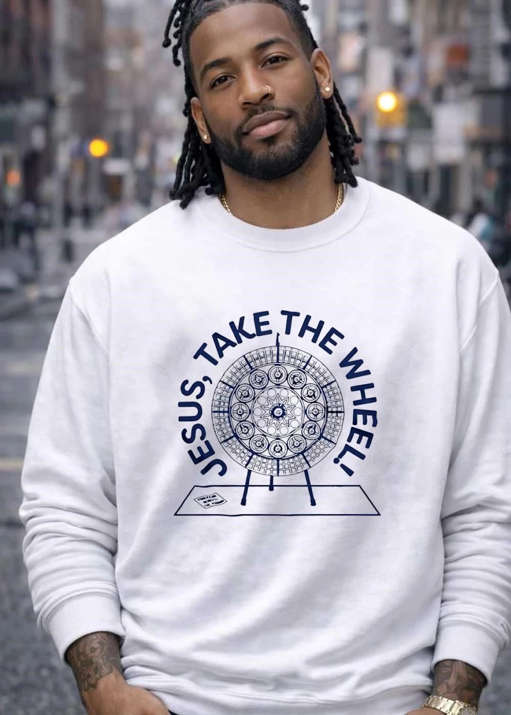 Jesus, Take The Wheel Easel Wheel Shirt