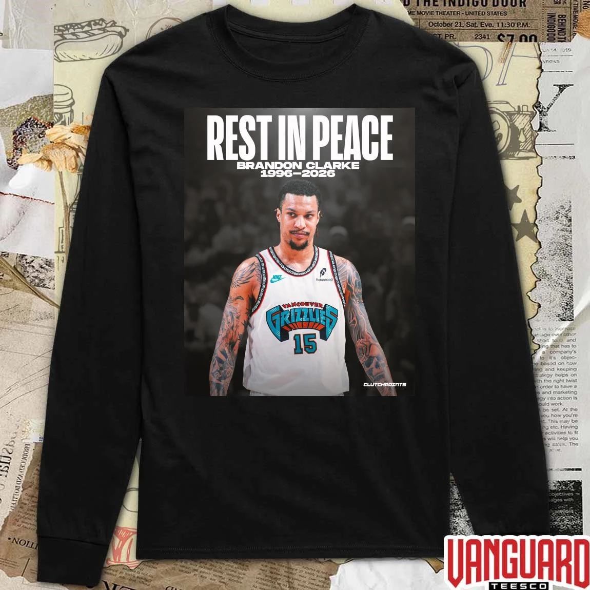 Rest In Peace Brandon Clarke 1996 – 2026 ClutchPoints Poster t-shirt