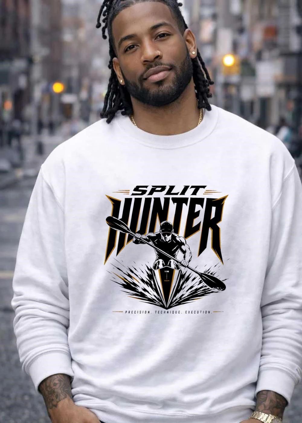 Split Hunter Kayaking Sprint Athlete Precision Technique Execution 2026 Competition T-Shirt
