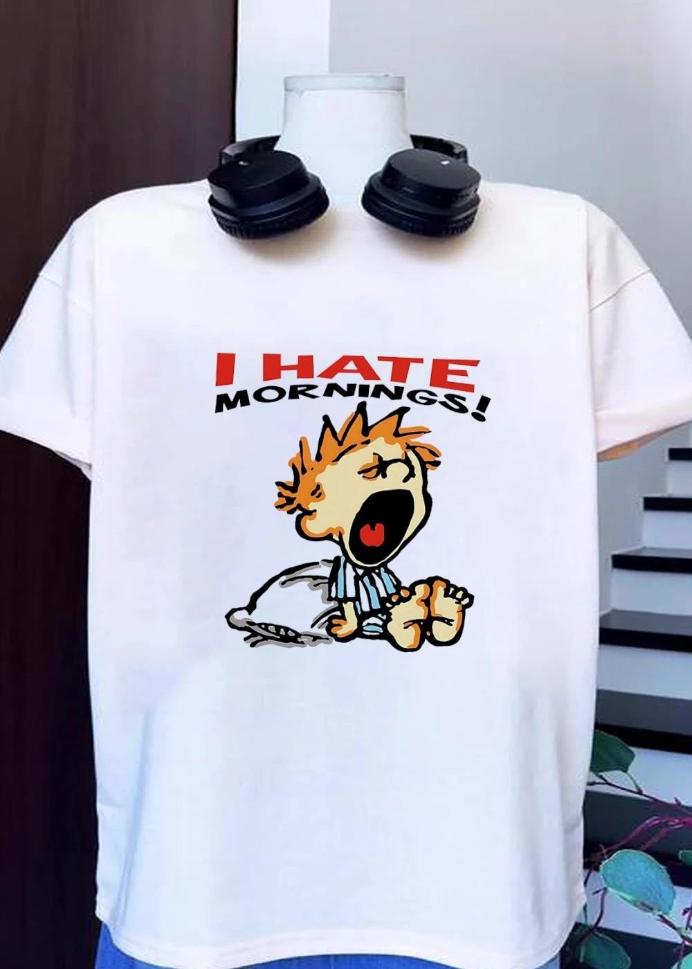 I Hate Mornings cartoon shirt