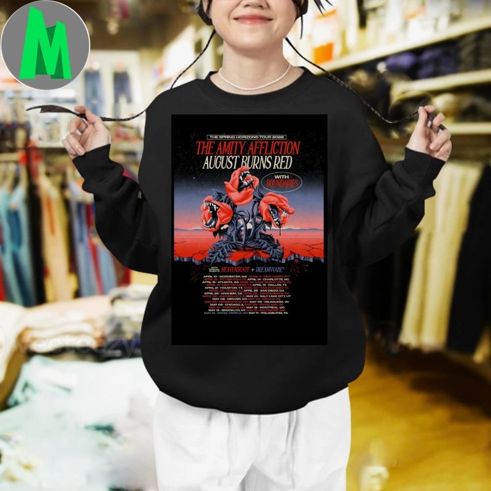 The Amity Affliction And August Burns Red North America Tour 2026 Poster Shirt