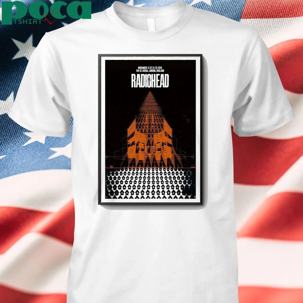 Radiohead November 21-25, 2025 The O2, London, UK Concert Poster shirt