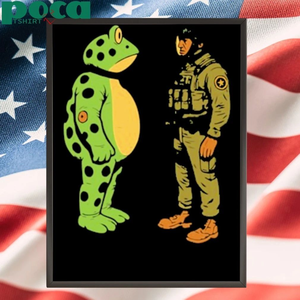 Portland Frog Frogs Against Fascism Frog vs Soldier T-shirt