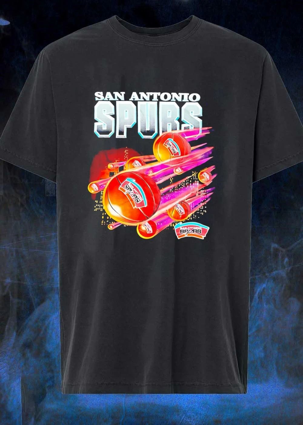 San Antonio Spurs Basketball Flying Comet Trails Team T-Shirt