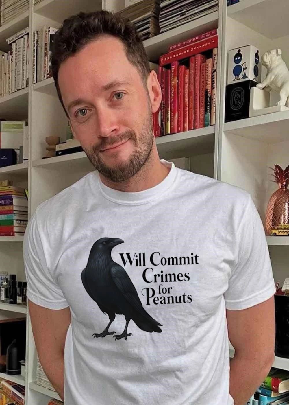 Will Commit Crimes For Peanuts Black Crow Raven shirt