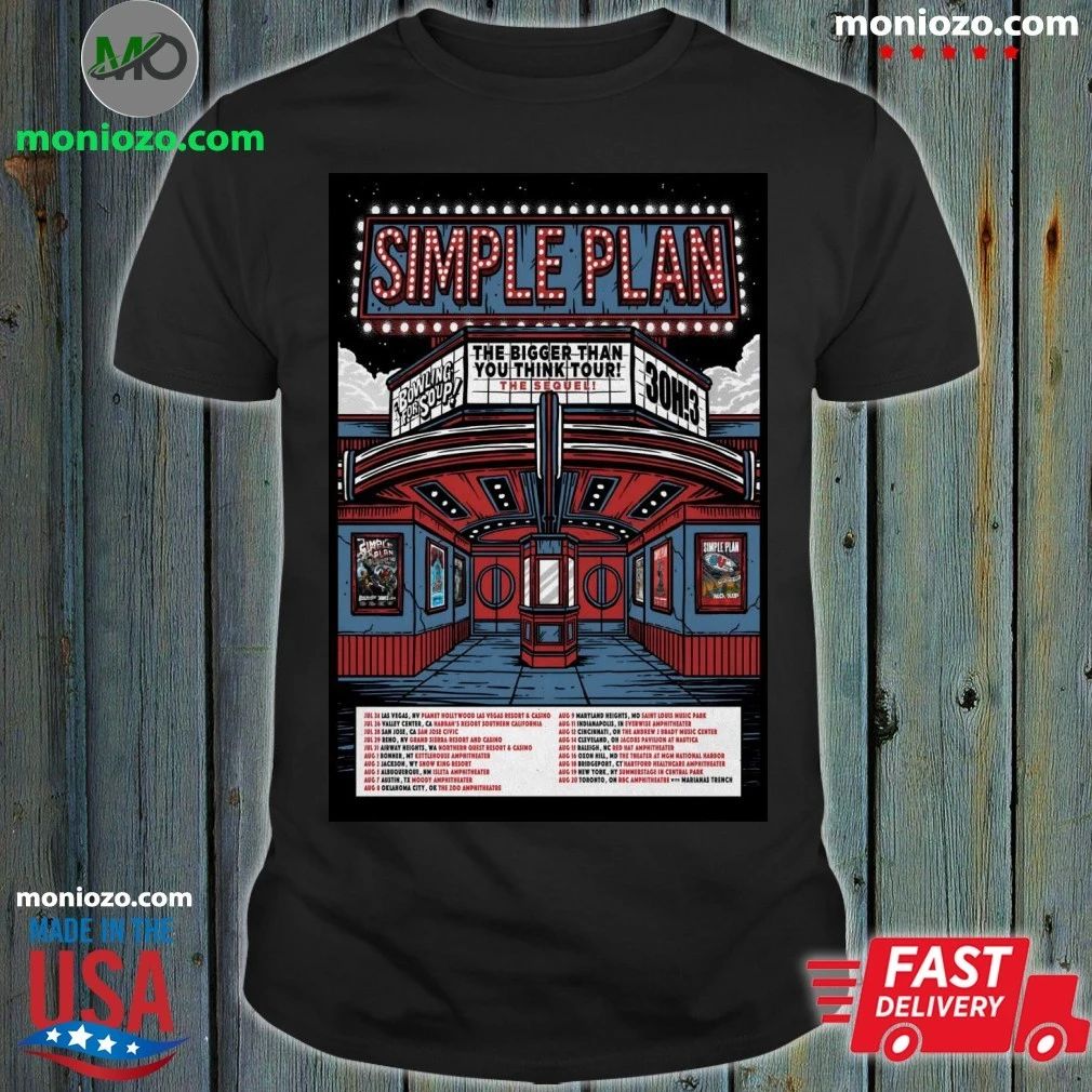 Simple Plan The Bigger Than You Think 2026 Shows Poster Shirt