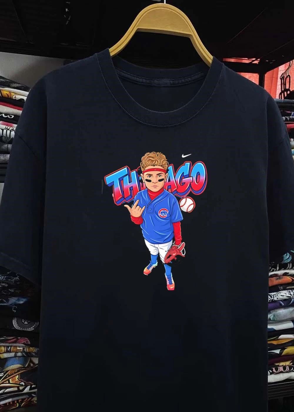Thiago Chicago Cubs baseball cartoon player shirt