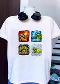 Fire Water Earth Air Four Elements Turtle Cartoon Cute Baby T-Shirt