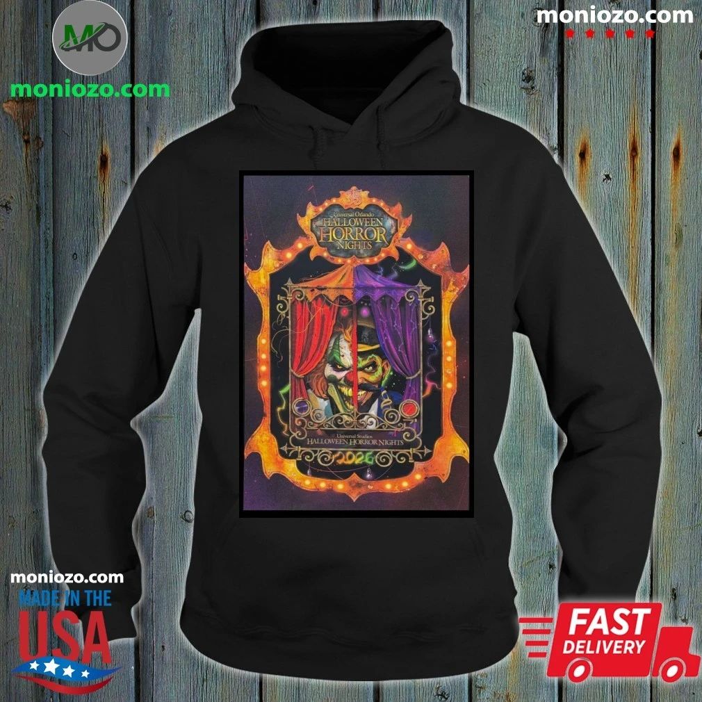 Halloween Horror Nights 2026 Jack The Clown and Dr. Oddfellow Poster T-Shirt