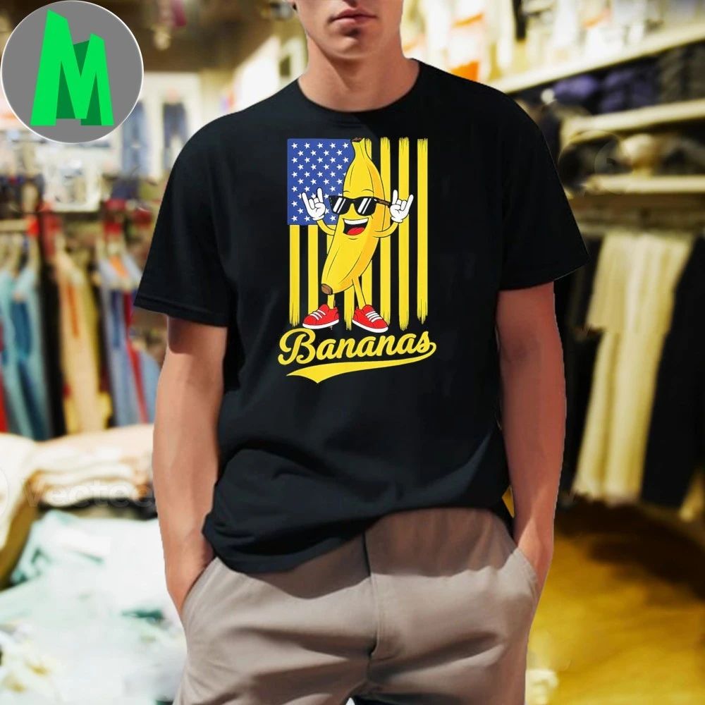 Cool Banana American Flag Funny Fruit Shirt