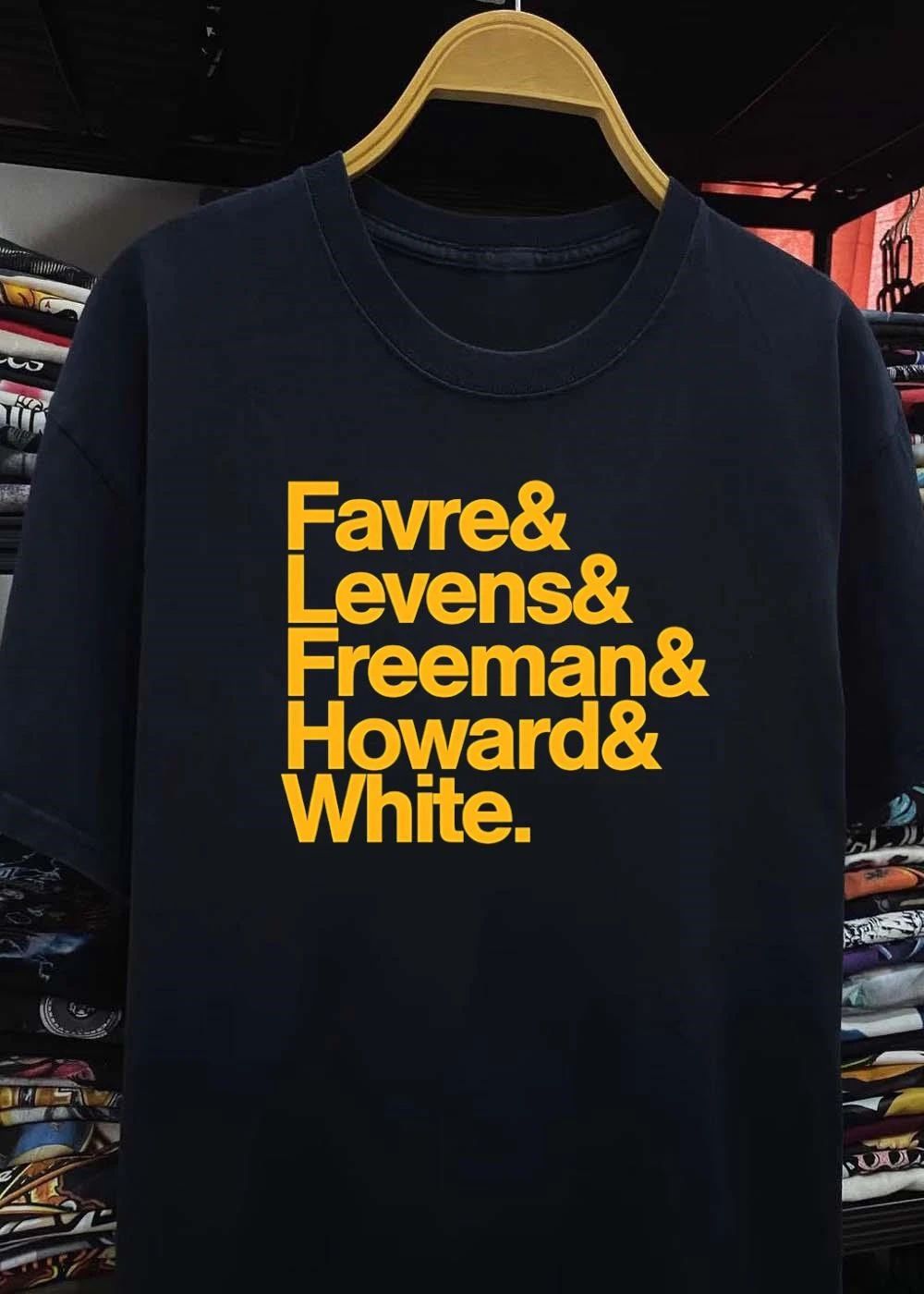Packers Legends Favre Levens Freeman Howard White Team Roster T-Shirt