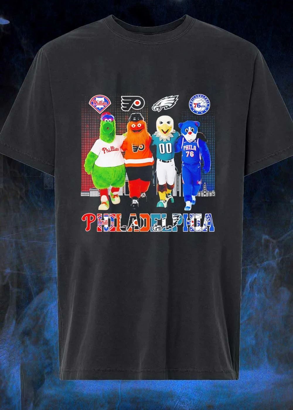 Philadelphia Sports Mascots Phillie Phanatic Gritty Swoop Hip Hop shirt