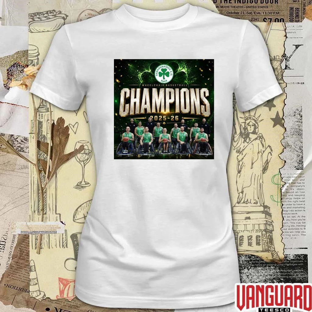 Wheelchair Basketball Champions 2025-26 Panathinaikos A.C. Poster t-shirt