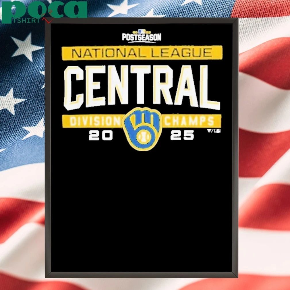 Milwaukee Brewers MLB 2025 NL Central Division Title Postseason Locker Room T-Shirt