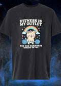 Cute Kitten Lifting Barbell Fitness is My Outlet for the Darkness Inside T-Shirt