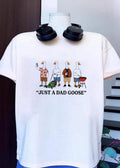 Geese dads animal selfie mowing beer grilling fatherhood just a dad goose shirt