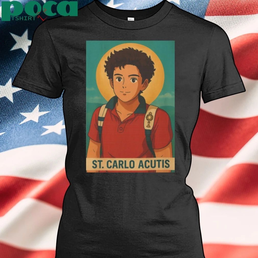 Saint Carlo Acutis Ghibli style T-shirt