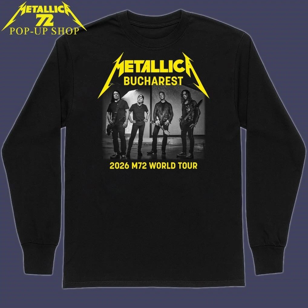 Metallica M72 Bucharest Romania 2026 Band Members World Tour T-Shirt