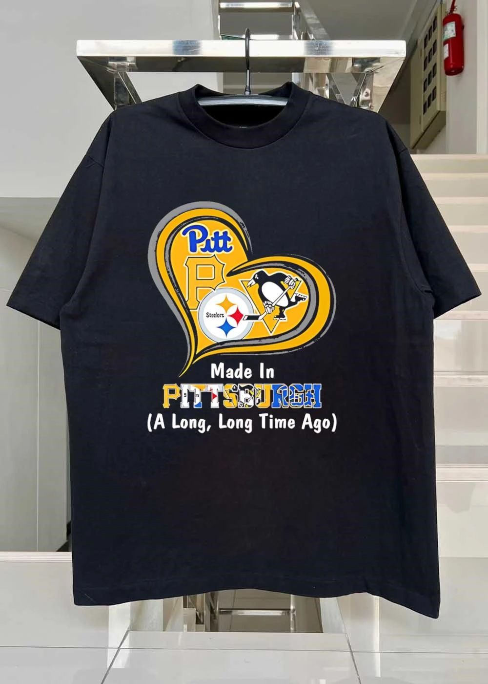 Made in Pittsburgh a Long Time Ago Pitt Steelers Penguins T-Shirt