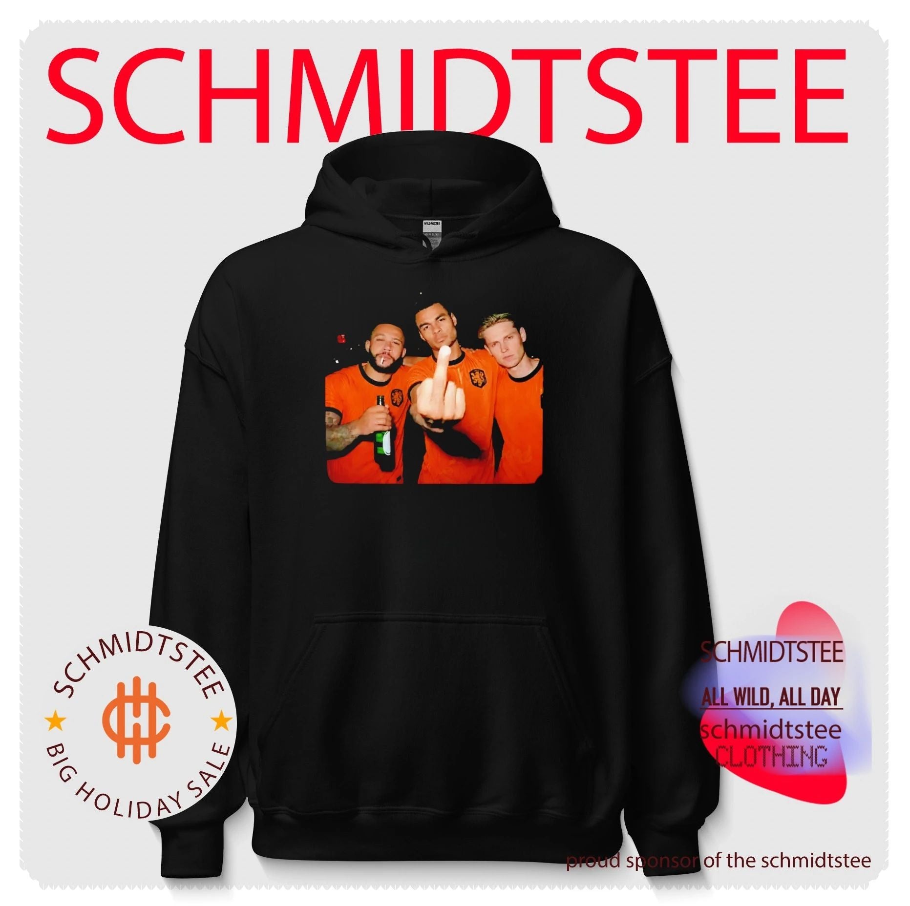 Memphis Depay Cody Gakpo and Frenkie de Jong Netherlands FC middle finger shirt