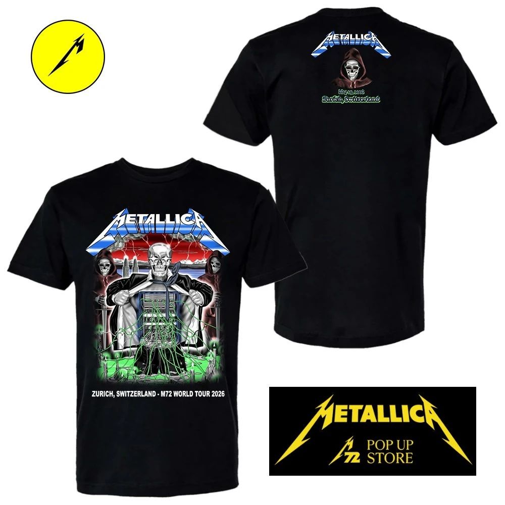 Limited Edition Metallica Zürich Tour Poster Shirt By Luca Scenardi