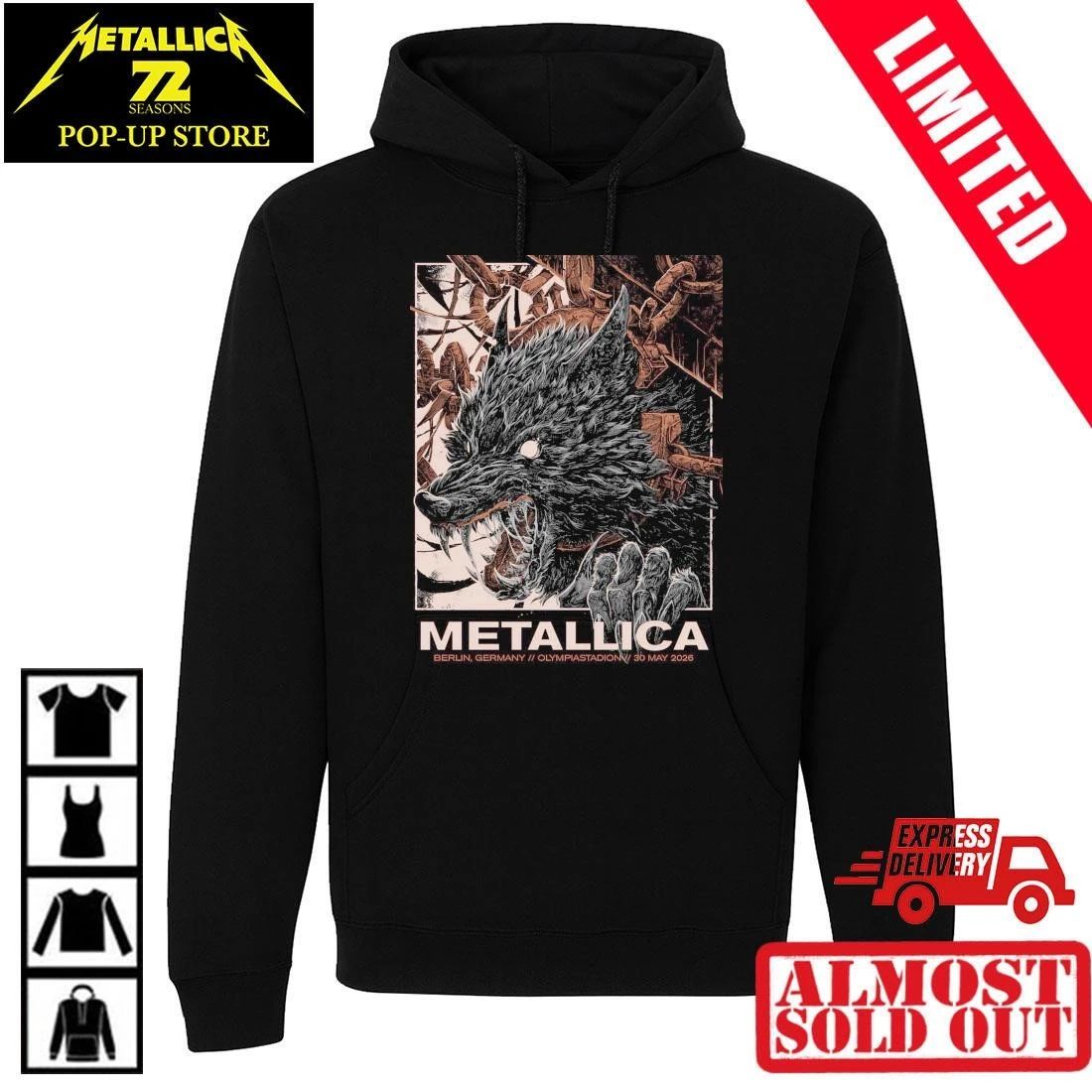 Collin Estrada Design Metallica M72 Berlin T-Shirt – Offizielles Pop-Up Shop Merch – Olympiastadion 30.05.2026
