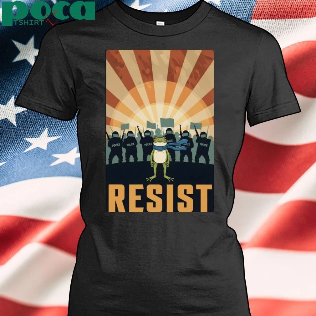 Resist Portland Frog 2025 Sunset T-shirt